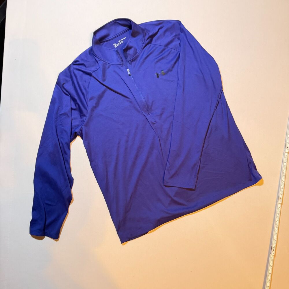 Men's Under Armour loose fit lightweight blue quarter zip shirt XXL
